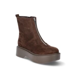 Women’s Brown Suede Platform Zip Ankle Boot Size 7